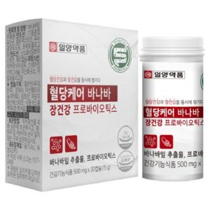 일양약품 혈당케어 바나바 장건강 프로바이오틱스 유산균 30정, 코로솔산 1.3mg + 듀폰 유산균 복합제 분석