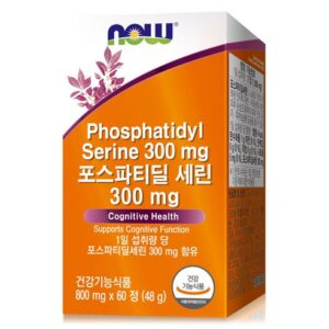 나우푸드 포스파티딜 세린 300mg 60정, 식약처 1일 섭취량 정확 매칭한 단일 PS 분석